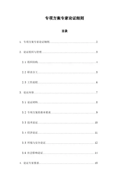 专项方案专家论证细则