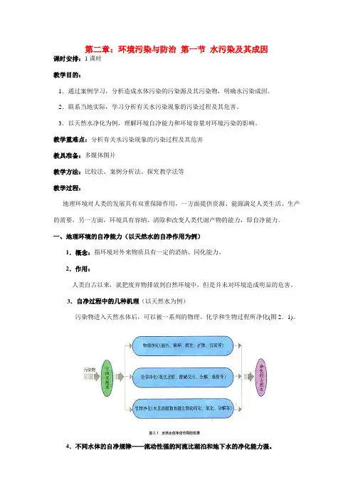 【高中地理】人教版选修六 2.1水污染及其成因 教案