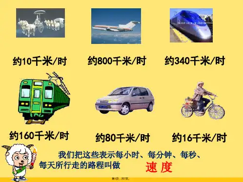四上数学速度、时间、路程(共7张PPT)