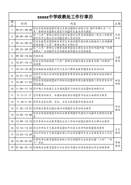政教处行事历