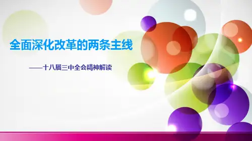 全面深化改革的两条主线(三中全会解读)