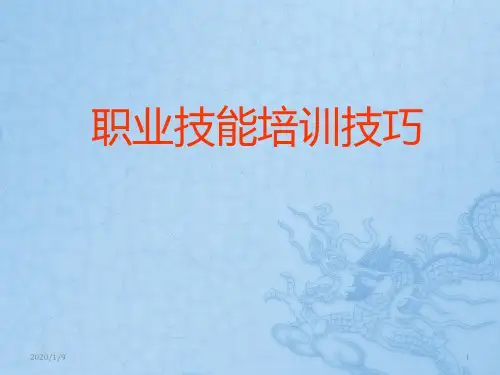 职业技能培训技巧PPT课件