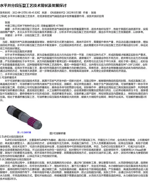 水平井分段压裂工艺技术现状及发展探讨