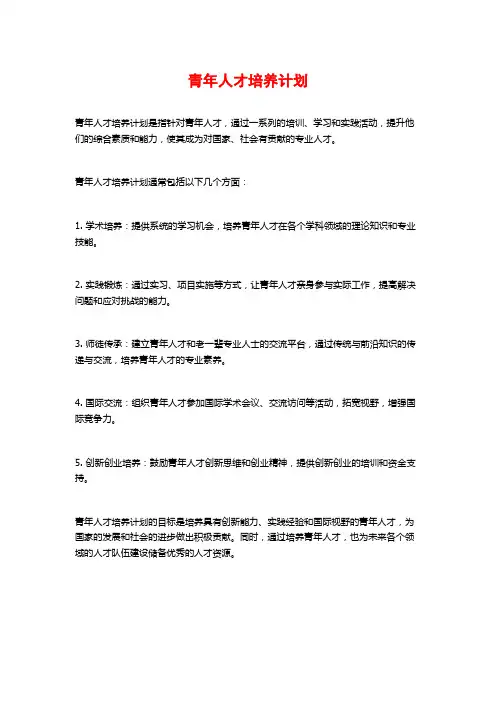 青年人才培养计划