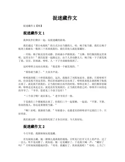 捉迷藏作文