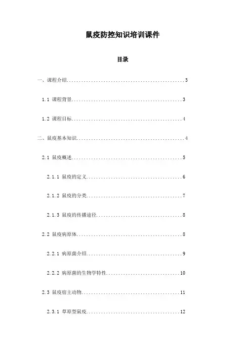 鼠疫防控知识培训课件