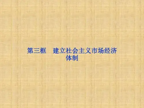 高中政治 专题五第三框 建立社会主义市场经济体制名师课件 新人教版选修2