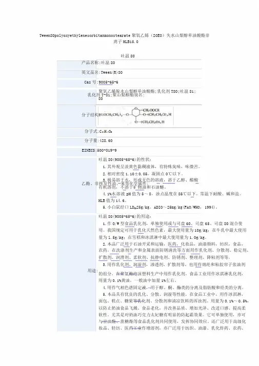 吐温80介绍