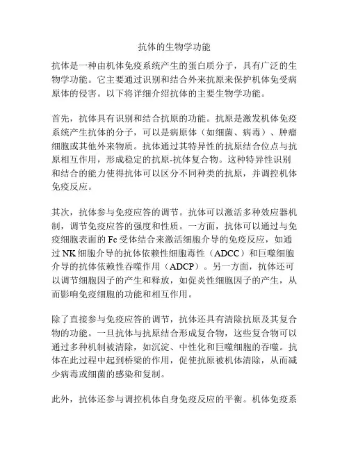 抗体的生物学功能