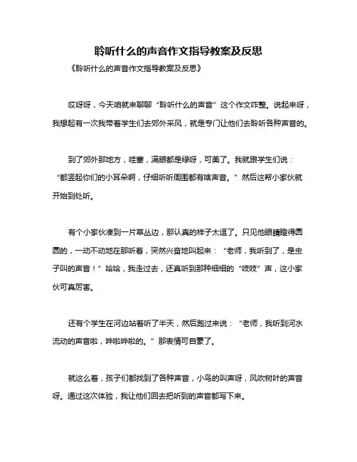 聆听什么的声音作文指导教案及反思