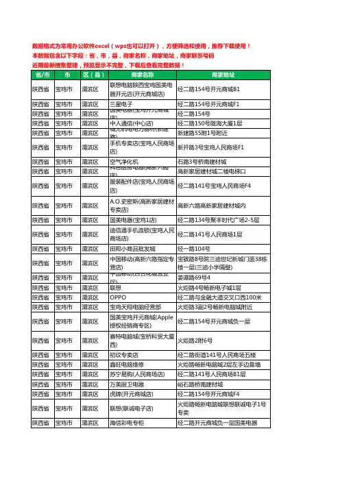 2020新版陕西省宝鸡市渭滨区数码商城工商企业公司商家名录名单联系电话号码地址大全69家