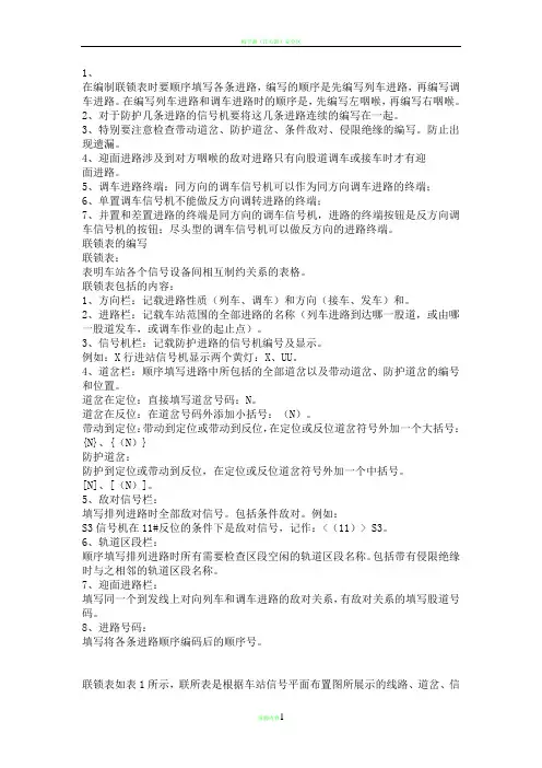 联锁表