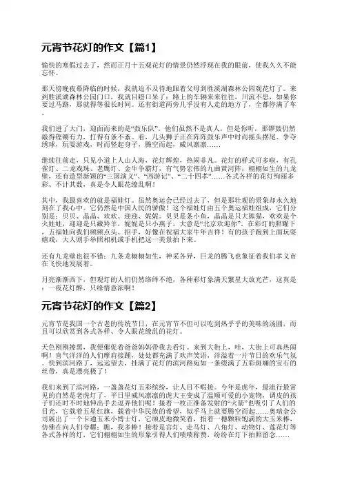 元宵节花灯的作文优秀7篇