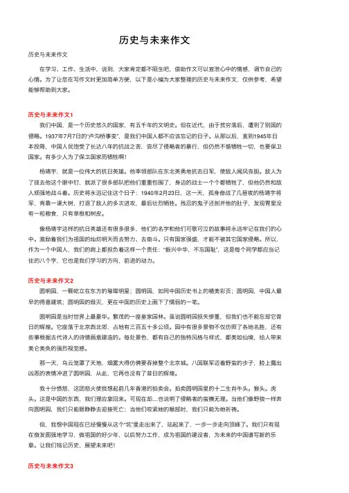 历史与未来作文