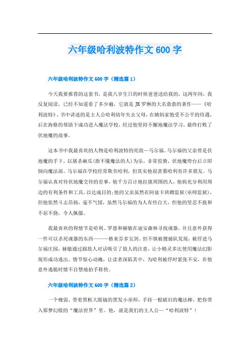 六年级哈利波特作文600字
