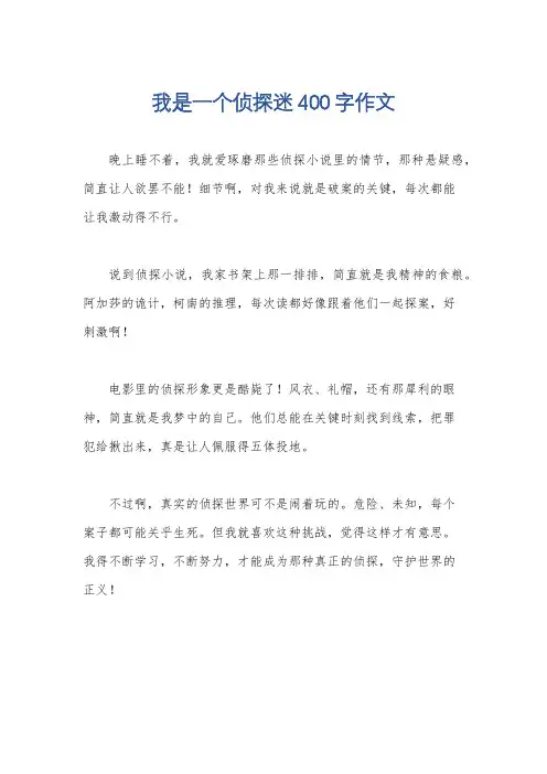 我是一个侦探迷400字作文