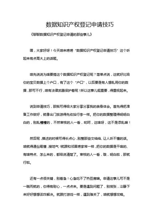 数据知识产权登记申请技巧