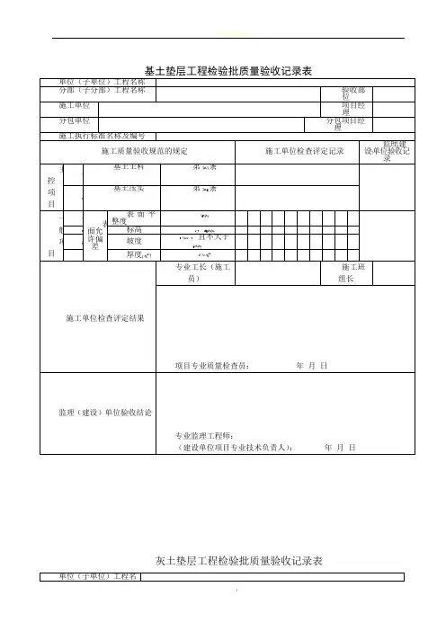 建筑工程装饰装修工程质量验收专用表格