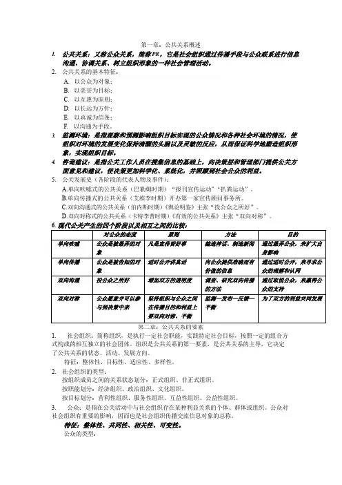 《公共关系学》复习笔记