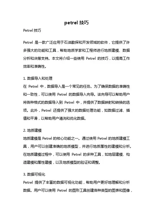 petrel 技巧