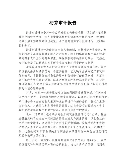 清算审计报告
