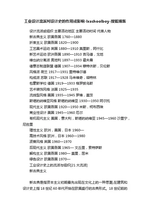 工业设计流派对设计史的作用或影响-lxschoolboy-搜狐博客