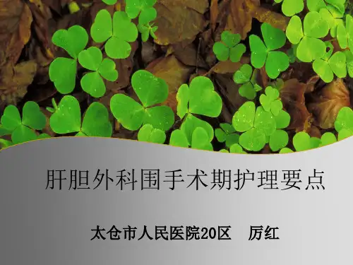肝胆外科围手术期护理要点【可编辑的PPT文档】