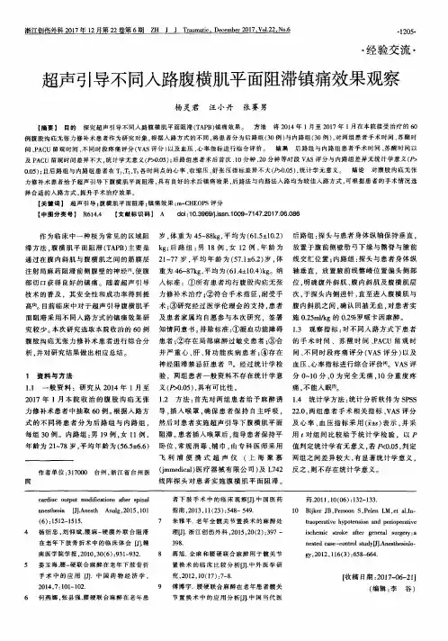 超声引导不同入路腹横肌平面阻滞镇痛效果观察