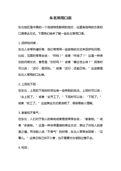 东北常用口语