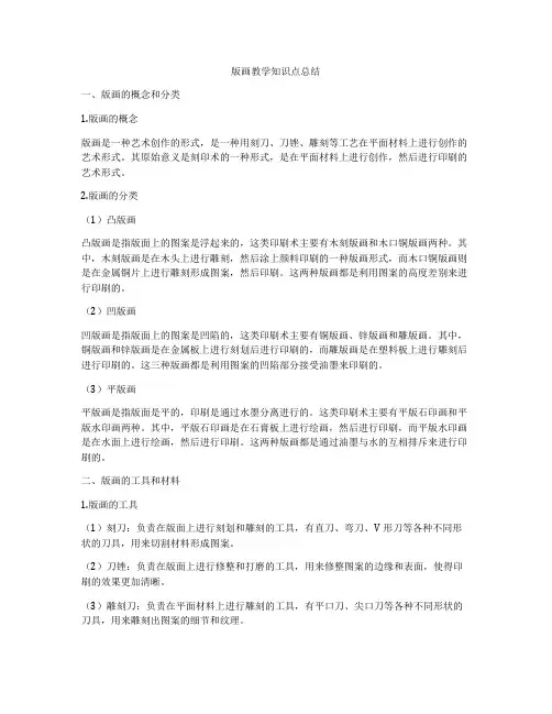 版画教学知识点总结