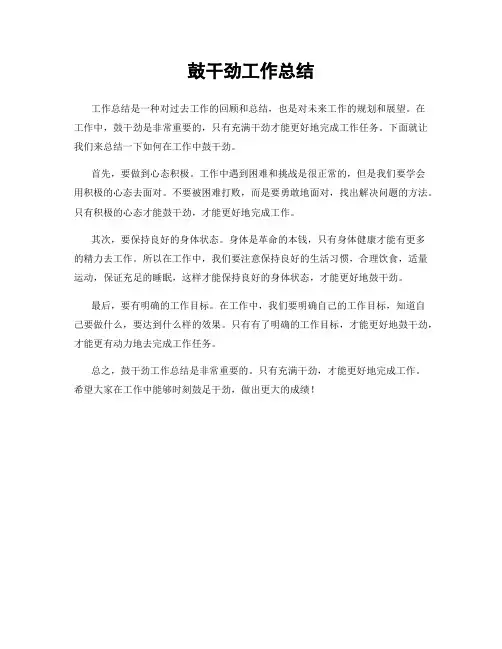 鼓干劲工作总结