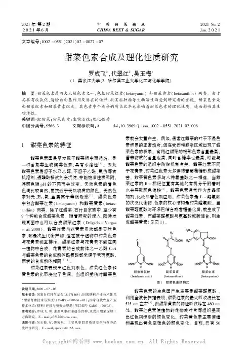 甜菜色素合成及理化性质研究