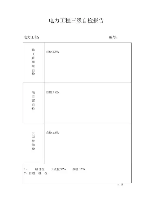 电力工程三级自检报告