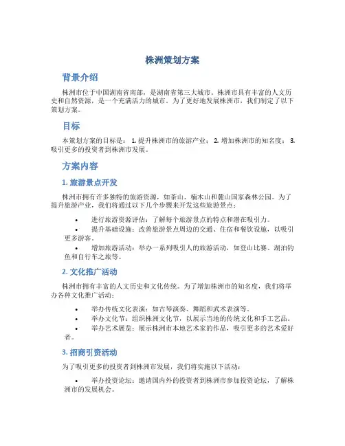 株洲策划方案