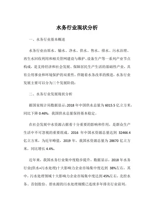 水务行业现状分析