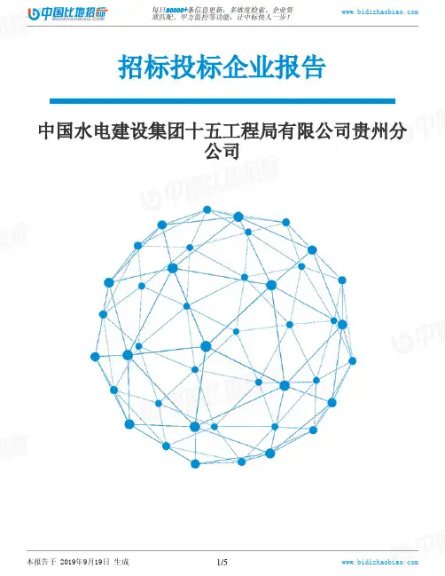 中国水电建设集团十五工程局有限公司贵州分公司_中标190920