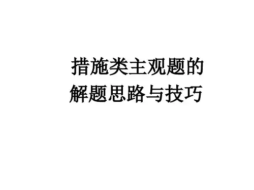 高中政治措施类主观题的解题思路与技巧(共19张PPT)