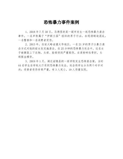 恐怖暴力事件案例
