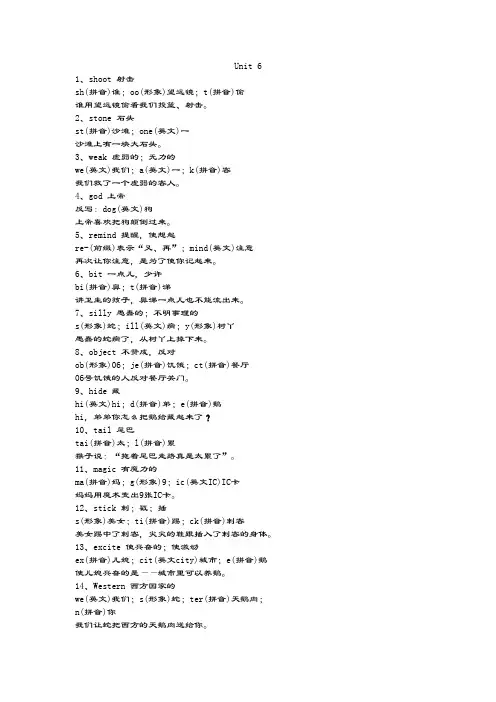 2018年新目标八年级英语下册unit 6-unit 10单词超快速记忆