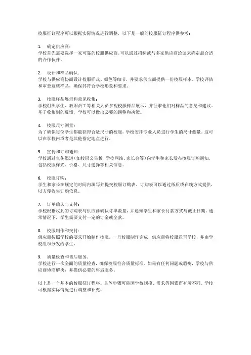 校服征订程序