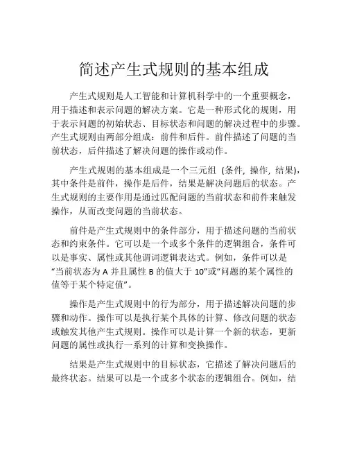简述产生式规则的基本组成