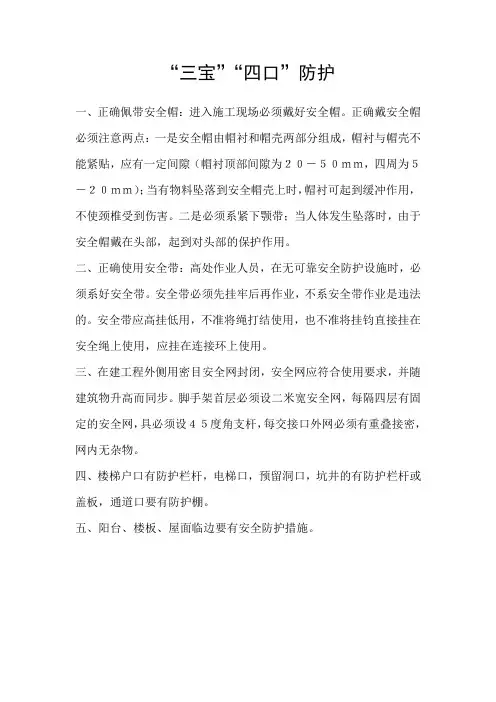“三宝”“四口”防护