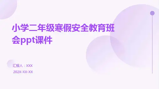 小学二年级寒假安全教育班会PPT课件