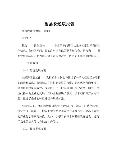副县长述职报告