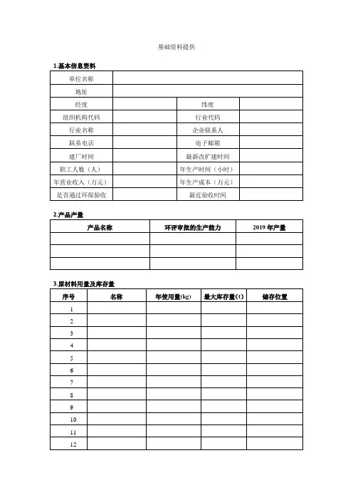 一企一策资料清单(1)(1)