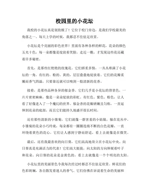 小学三年级作文这儿真美范文校园里的小花坛