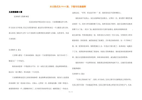 兄弟情集锦5篇
