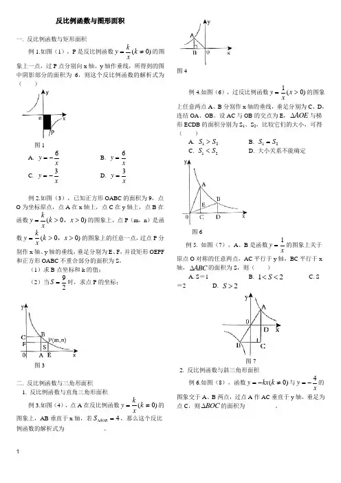 反比例函数与图形面积题