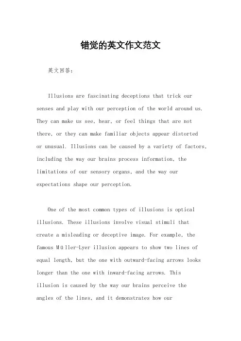 错觉的英文作文范文