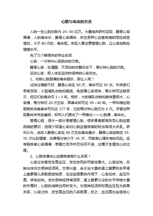 心跳与寿命的关系